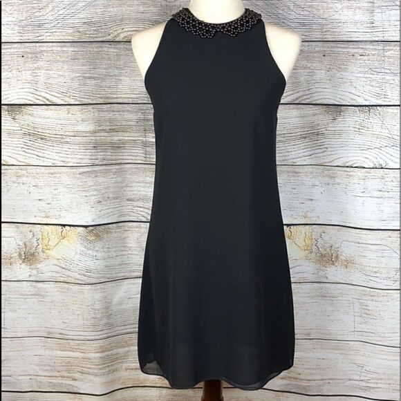 ARTIGLI  Beaded Halter neck Black Short Dress - Picture 4 of 13